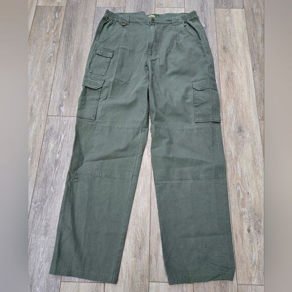 Cabela Cargo Trail Hiker pants 100% cotton green  mens nwt new 38 reg - Picture 1 of 12